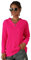 Ketamyy Femme Pull en Maille Col V Maille Couleur Unie Manche Longue Casual Slim Doux Hiver Couleur Fluo Pullover Sweat Tops Rose M