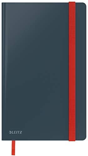 Leitz kariertes Hardcover Notizbuch A5, 80 Blatt, 160 Seiten, 100 g/m² Papier FSC-zertifiziert, Soft Touch, Handlich, ideal für Büro, Studium, als Journal Buch, Grau, Cosy-Serie, 44540089