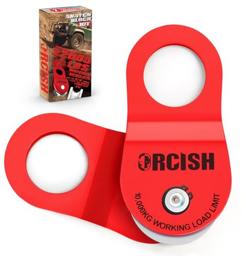 ORCISH 10 Ton Snatch Block, 22,000 LBS Capacity Block and Tackle Pulley System, Work with 0-3/4” Rope, Winch Hook Accessories, Heavy Duty Offroad Recovery Accessory for Truck, Tractor, ATV & UTV