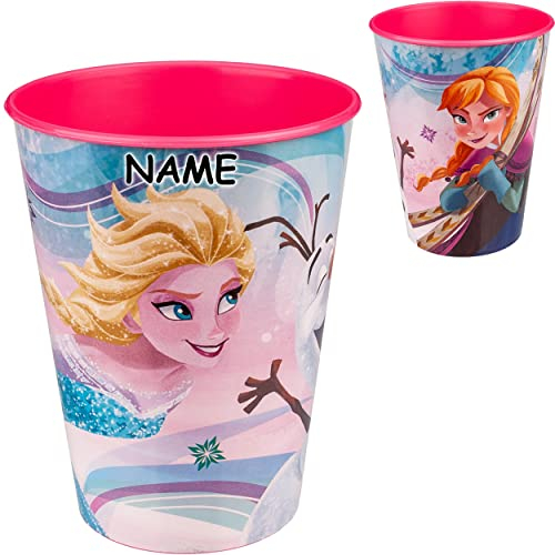 3 in 1 - Trinkbecher/Zahnputzbecher/Malbecher - Becher - die Eiskönigin - Frozen - inkl. Name - 260 ml - BPA frei - Trinkglas - Kunststoff Plastik - Kinde..