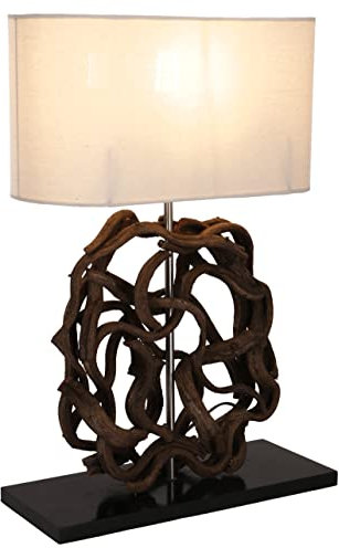 GURU SHOP Tischlampe/Tischleuchte, Handgemacht aus Naturmaterial - Modell Liana 1, 54x35x16 cm