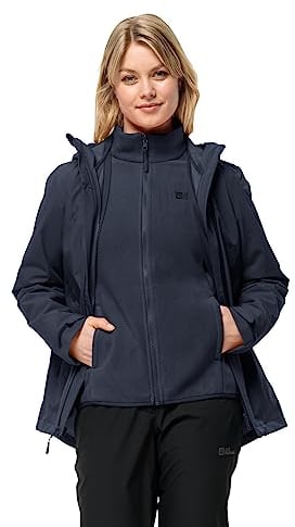 Jack Wolfskin Damen Moonrise 3in1 Jkt W Jacket, Night Blue, L EU