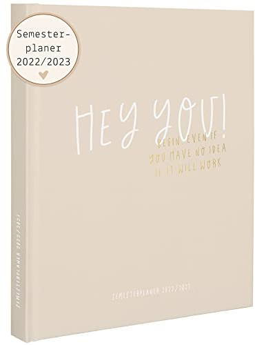 Odernichtoderdoch® Semesterplaner 2022/23 | A5+ „Hey You“ - Planer für das Studium - für das Wintersemester 2022 und das Sommersemester 2023 - peach/rosa