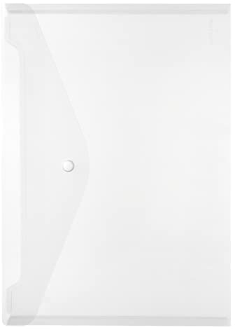 Herlitz 10657930 Dokumententasche A4 mit Druckknopfverschluss, 12 Stück, farblos