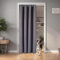 tinycurtains, Türvorhang mit Vorhangstange & Magneten zum Abdichten, einfache Montage ohne Bohren in 1 Min (210 x 150 cm grau + Stange Silber 55-90 cm + 6 Magnete)