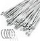 50 Pièces Collier de Serrage Inox, Collier Serrage Inox, Foneso 400 * 4,6mm Attache Câblées Acier Inoxydable, Pour Fixation des Bande Thermique Echappement et des Articles Suspendus