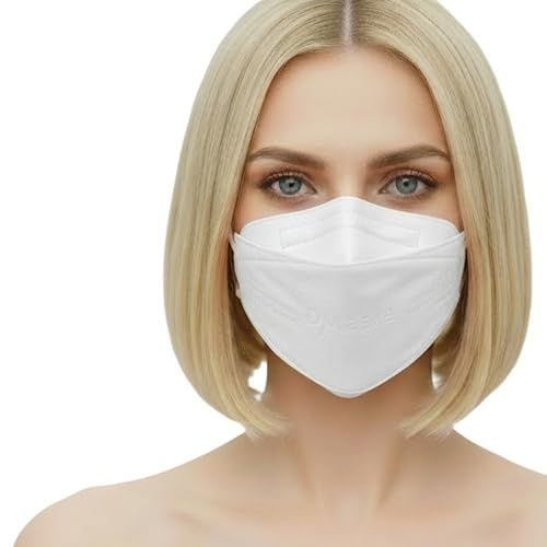 kela 5 Stck. FFP2 Atemschutzmaske weiß mit 2 Gratis Ohrenschoner | Made in Germany | Klimaneutrale Fischform-Maske mit niedrigerem Atemwiderstand
