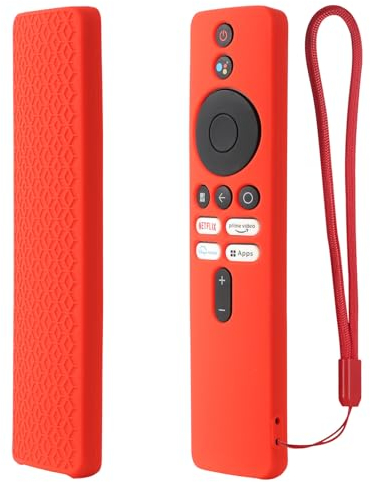 YiBiChin Protective Silicone Remote Case ONLY for Redmi 4K Ultra 43 inch/Xiaomi OLED Series 55 inch/Xiaomi 5A Series 32/40/43 inch TV Remote Control, Remote Cover Washable, Shockproof - Red