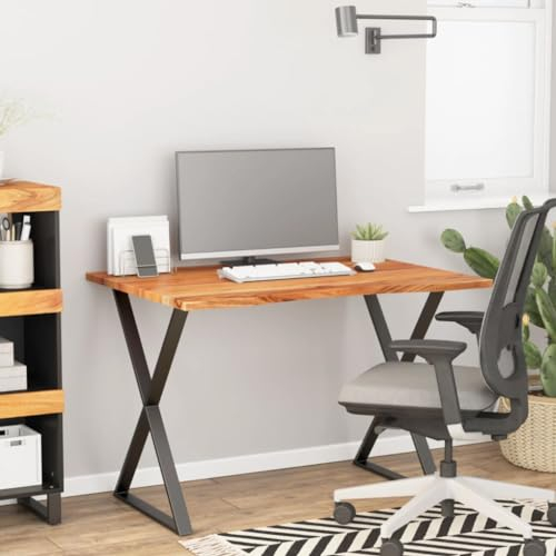 DCRAF Schreibtischplatte 100x80x2,5cm rechteckig Massivholz Akazie