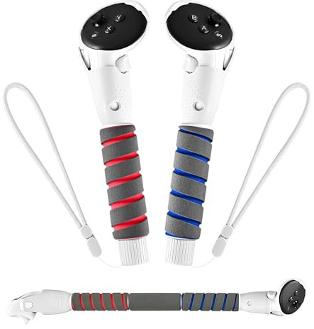 TRANSNOVO 3-in-1 Handle Attachments Compatible with Meta Quest 3/3S Controller Accessories, Controller Extension for VR Games Gorilla Tag Long Arms and Beat Saber, Handle Sticks for Quest 3/Quest 3S
