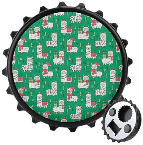 Abridor de botellas magnético personalizado con llamas navideñas, para el hogar, cocina, estilo negro