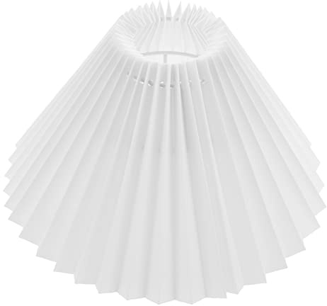 FOYTOKI Tischlampe Lampenschirm Plissee Weiß 24cm Stoff Faltbar Zubehör Für Wohnzimmer Und Schlafzimmer