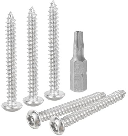 QUARKZMAN M4 x 35mm Tornillos de Chapa de Seguridad de Cabeza Botón Torx 20Uds Tornillos Autorroscantes de Acero Inoxidable 304 Resistentes A Manipulaciones con Punta T20 (Plata)