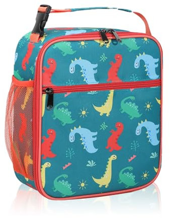 Auirshiky Bolsa de Almuerzo para Niños, 5 L, Lonchera Aislada Versátil (Dinosaurios)