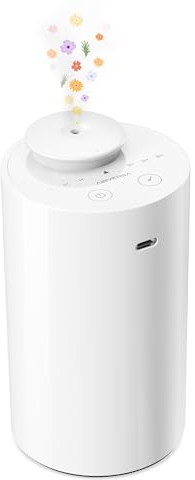 AIRVERSA Nebulizante Aroma Difusor Scenta - Sin Agua, Difusión Fría, Batería Larga Duración de la Batería, Diseño Compacto, Control Táctil, Modos de Niebla Ajustables, Compatible con Aceites