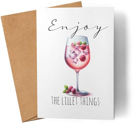 Enjoy The Lillet Things Glas Lillet Karte Grußkarte - Geschenk für Lillet-Fans