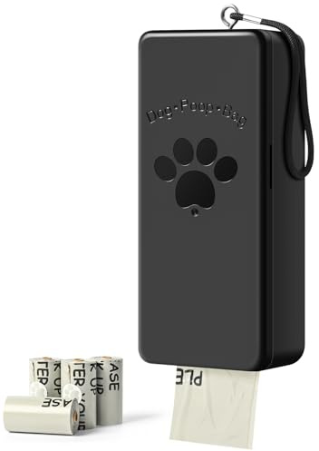 qeerable Dog Poop Bag Dispenser, Wall-Mounted Dog Bag dispenser Outdoor or Indoor for Doggy and Pets, Black Poop Holder for Yard and Park, Included 4 Rolls (60 Bags)