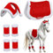 6PCs/Set Horse Hut, Weihnachtskostüme beinhalten Weihnachten Santa Red Horse Hut, 4pcs Horse Bein Wraps & Horse Sattel, weiche Dicke Plüsch -Weihnachtskostüme für Weihnachtspferde Dekor