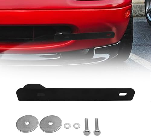 JERICMOTO Front Offset Number Plate Mount Bracket Holder for Mazda MX5 mk1 mk2 89-00 /MX-5 Eunos, Anti-Rust Durable Aluminium Alloy License Plate Bracket Number Plate Clips