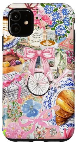 Vintage Paris Collage Art Sommerkokette Rosa Schleife Hülle für iPhone 11