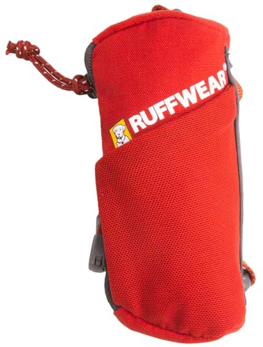 RUFFWEAR Stash Pouch Mini, Compact, Convenient Dog Poo Bag Storing And Dispensing System, Secures Full Pet Poo Bags, Small Lightweight Hands Free Dog Walking Bag, Red Canyon, 12 x 5.7cm