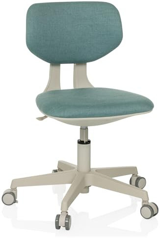 hjh OFFICE Kinderdrehstuhl mit höhenverstellbarer Rückenlehne KIDDY Classic Schreibtischstuhl für Kinder von 5-10 Jahre mit Spezialrollen, Blau