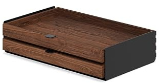 Oakywood - Schublade Schreibtisch Organizer - Aufbewahrungsbox aus Massivholz, Dokumentenhalter - Büro Organizer, Schubladen Box - für Büro Zuhause Schule - Schwarz, Walnuss - Größe Dual