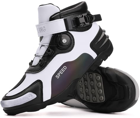 Botas Moto Hombre Zapatos Moto Antideslizantes Informal Impermeables,Botas de Moto Informales de Calle Transpirables Motociclistas Antideslizante,Botas Protectoras