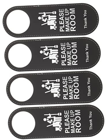 Amosfun 4pezzi Cartello Appendere Porta Non Disturbare E Riordinare Stanza Targhette Doppia Faccia Materiale Per Hotel E Bar