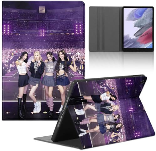 Tablet Coque pour Samsung Galaxy Tab A8 (2021) X200/X205 10.5'', Kpop Star Blackpink Rose Jenny Lisa Jisoo Housse de Anti-Collision Protection en Cuir PU Flip avec Fonction Support Anti TPU Cover