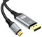 Câble USB C vers DisplayPort 2.1, 16K@30Hz 8K@120Hz 4K@240Hz, Thunderbolt 5/4 vers câble DP, 40Gbps, Type C unidirectionnel Compatible avec MacBook Pro M4,M3, iPhone 16 Pro, Dell XPS, Surface, Gaming