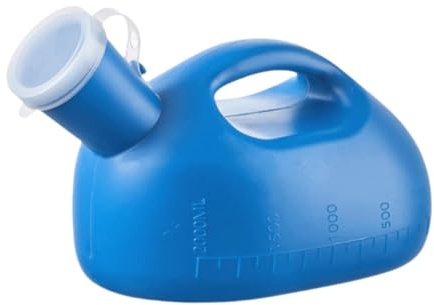 FashionCha Urinario masculino portátil de 2000 ml, contenedor colector para el hogar, viajes y exteriores, Azul
