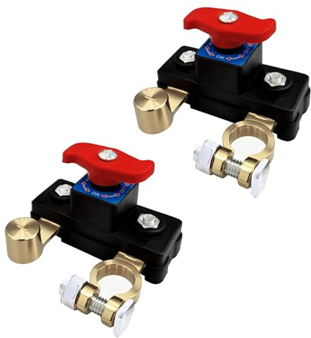 2PCS Car Battery Power Isolator Switch 12V, Stable Transmission High Conductivity Battery Cut-Off Switch Breaker Disconnect for Car Truck RV