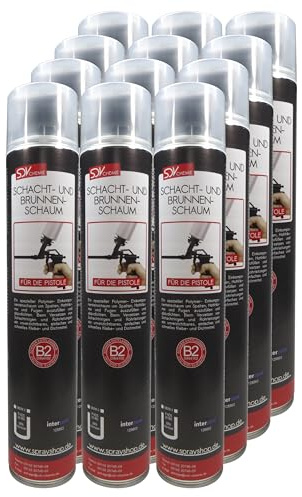 SDV Chemie Brunnenschaum B2 12x 750ml Pistolenschaum Schachtschaum Dämmschaum Bauschaum
