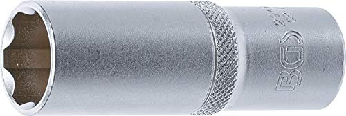 BGS 2949 | Steckschlüssel-Einsatz Super Lock, tief | 12,5 mm (1/2) | SW 19 mm | lang | Wellenprofil | CV-Stahl