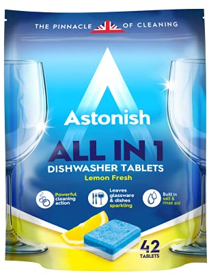 Astonish All In 1 Lemon Fresh Dishwasher Tablets x 42 (Pack of 4, Total 168 Tablets)