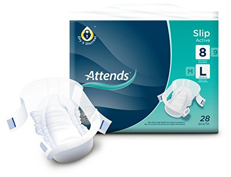 Attends Slip Active 8L, Einmalslip, bei starker Inkontinenz, Größe 8, 4 x 28 St