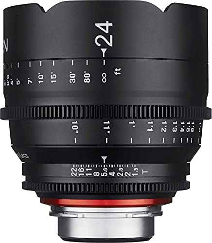 XEEN Cinema 24mm T1,5 MFT Vollformat Objektiv MF Cine Video Lens für hohe Auflösungen mit Follow Focus Zahnkränze
