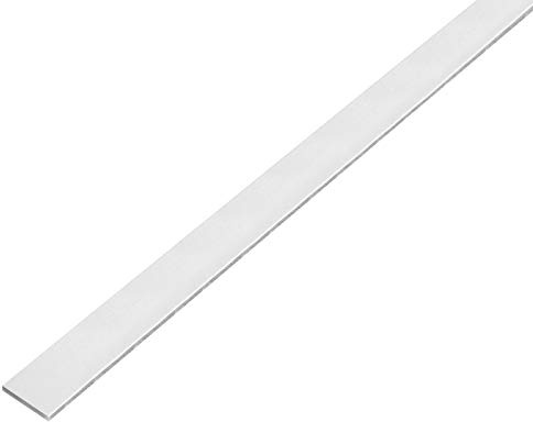 Alberts 489182 Flachstange | selbstklebend | Aluminium, kugelgestrahlt silber | 1000 x 25 x 2 mm