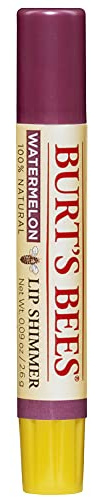 Burt's Bees Watermelon Lip Shimmer, 100% Natural Origin, Peppermint Oil