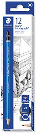 STAEDTLER Zeichenbleistift Mars Lumograph, Härtegrad 2B, unglaublich bruchfeste Premium-Bleistifte, hohe Qualität, spezielle Minenrezeptur, Sechskantform, 12 Bleistifte in Faltschachtel, 100-2B