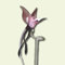 Lauschaer Glaskunst Blumenstab Paradiesvogel violett