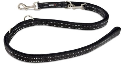 Wolters | Führleine Soft & Safe reflektierend schwarz/schwarz | L 200 x B 2 cm