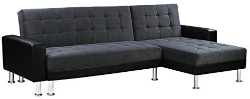 habitat et jardin Ecksofa reversibel mit Schlaffunktion Theo - 4 Personen - Schwarz/Grau