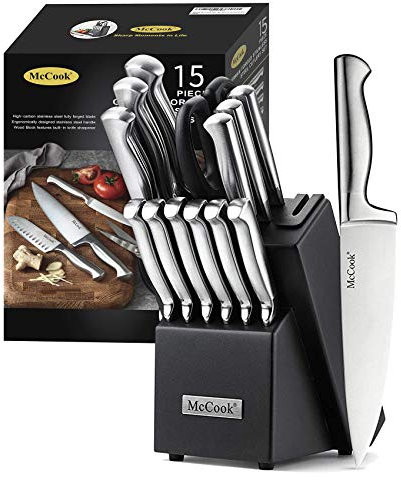 McCook® Messersets Deutsche Edelstahl Messerblock Sets mit eingebautem Schärfer