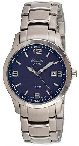 Boccia Herren Analog Quarz Uhr mit Titan Armband 3626-05