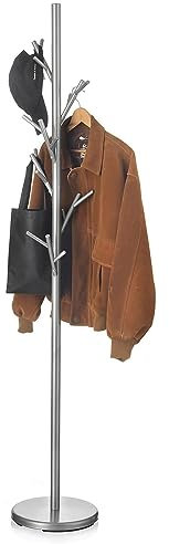 IDIMEX Porte-Manteaux ZENO Portant à vêtements sur Pied en Forme d'arbre avec 6 Crochets sur différentes hauteurs, en métal laqué Gris