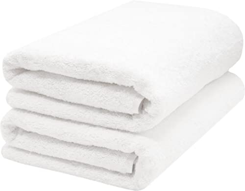 ZOLLNER 2er Set Saunatücher - weiche und saugstarke Handtücher - waschbar bis 95°C - Baumwolle -70x200 cm in weiß