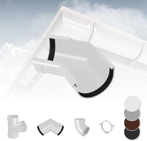 RAINWAY S Regenrinnen System (Rinnenwinkel Innen 135° weiß) - PVC-U Kunststoff in 4 Farben, für Dachflächen < 100m² empfohlen, Eckstück 135 Grad Bogen