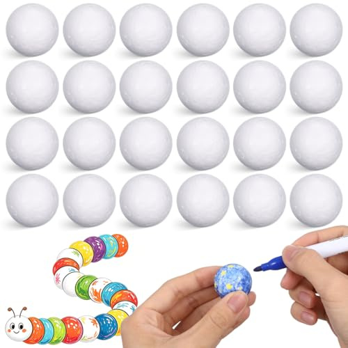 ULTNICE 100 Stück Styroporkugeln 3 cm Bastelschaumkugeln Grundschaumkugeln Modellierbedarf für DIY Arts Craft Home School-Projekt